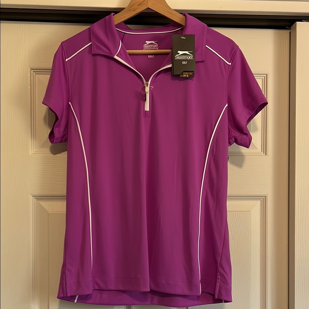 Slazenger Golf Hydro-Dri Bright Pink Polo Size Large NWT